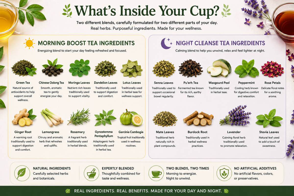 28-Day Detox Tea – Morning Boost + Night Cleanse
